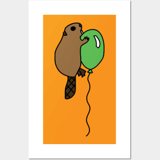 Beaver with Balloon Posters and Art